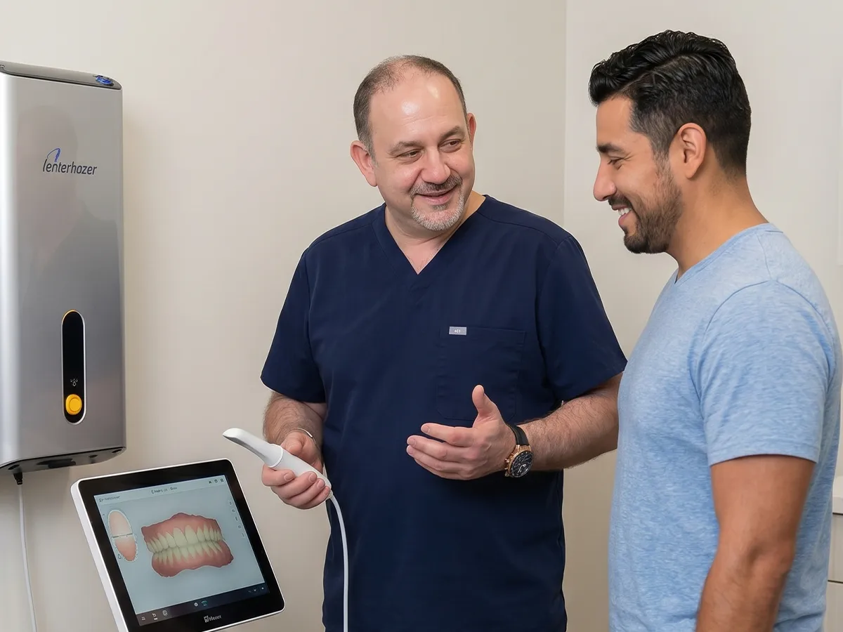 A dentist at Bright Coast Dental with a patient